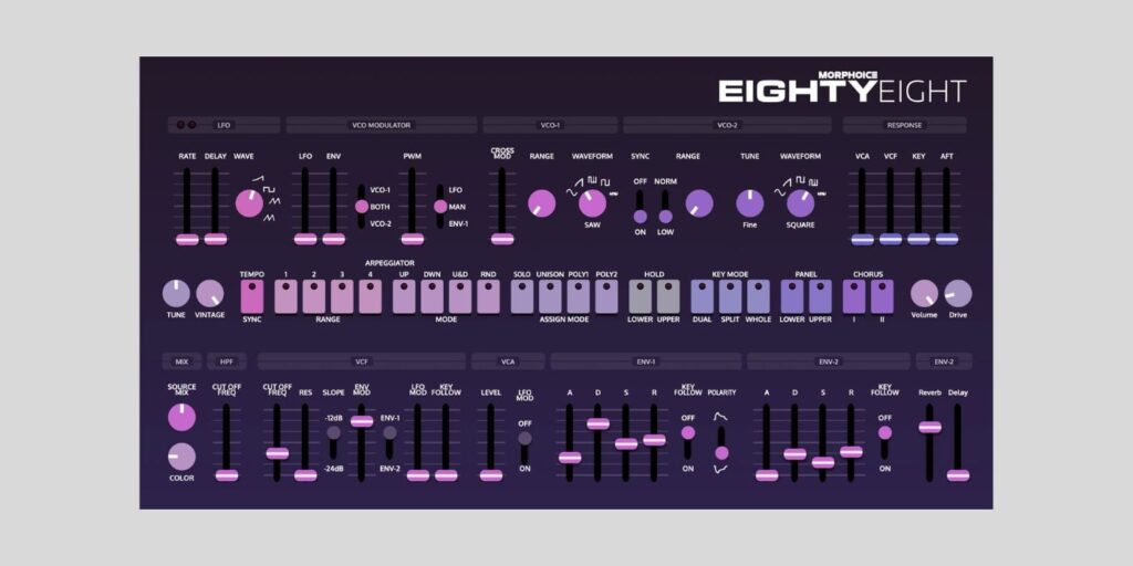 Morphoice announces EightyEight, a new Roland Jupiter-8 emulation (Free public beta)