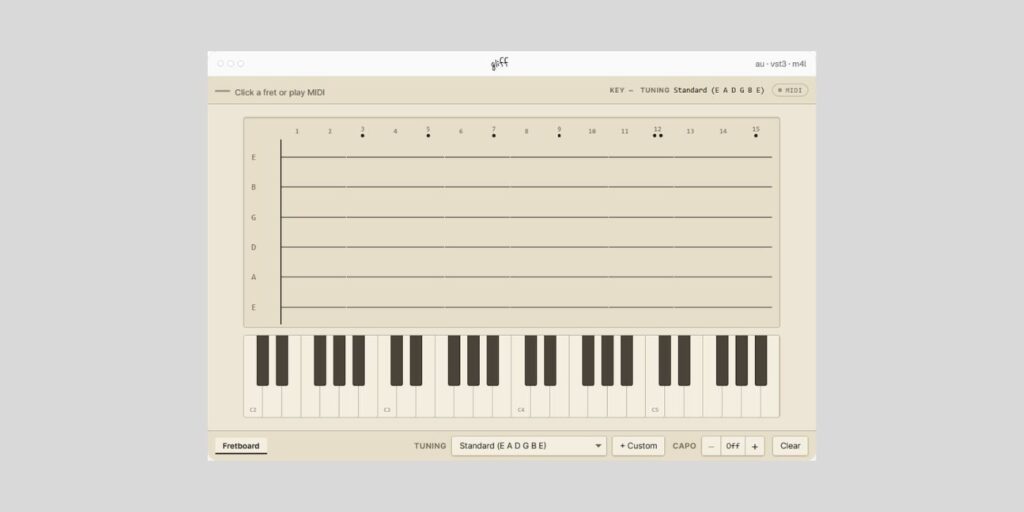 Gliff is a FREE MIDI guitar translator for macOS and Windows