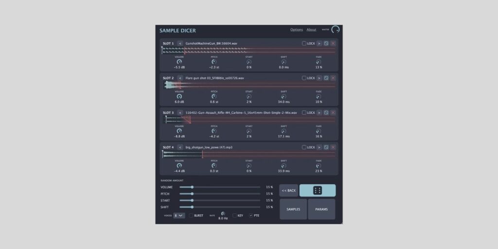 Sample Dicer is a FREE four-layer one-shot sampler for macOS and Windows Sample Dicer