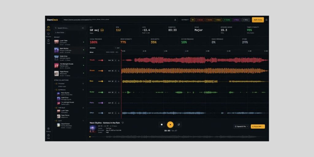 StemDeck is a FREE open-source local stem splitter StemDeck